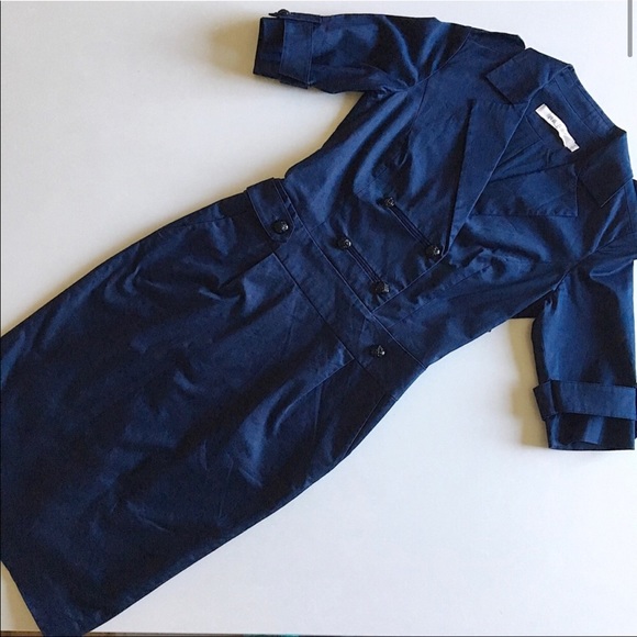 Reiss Navy Blue Military Inspired Dress - Picture 1 of 4